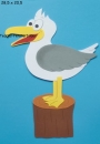 Möwe auf Poller